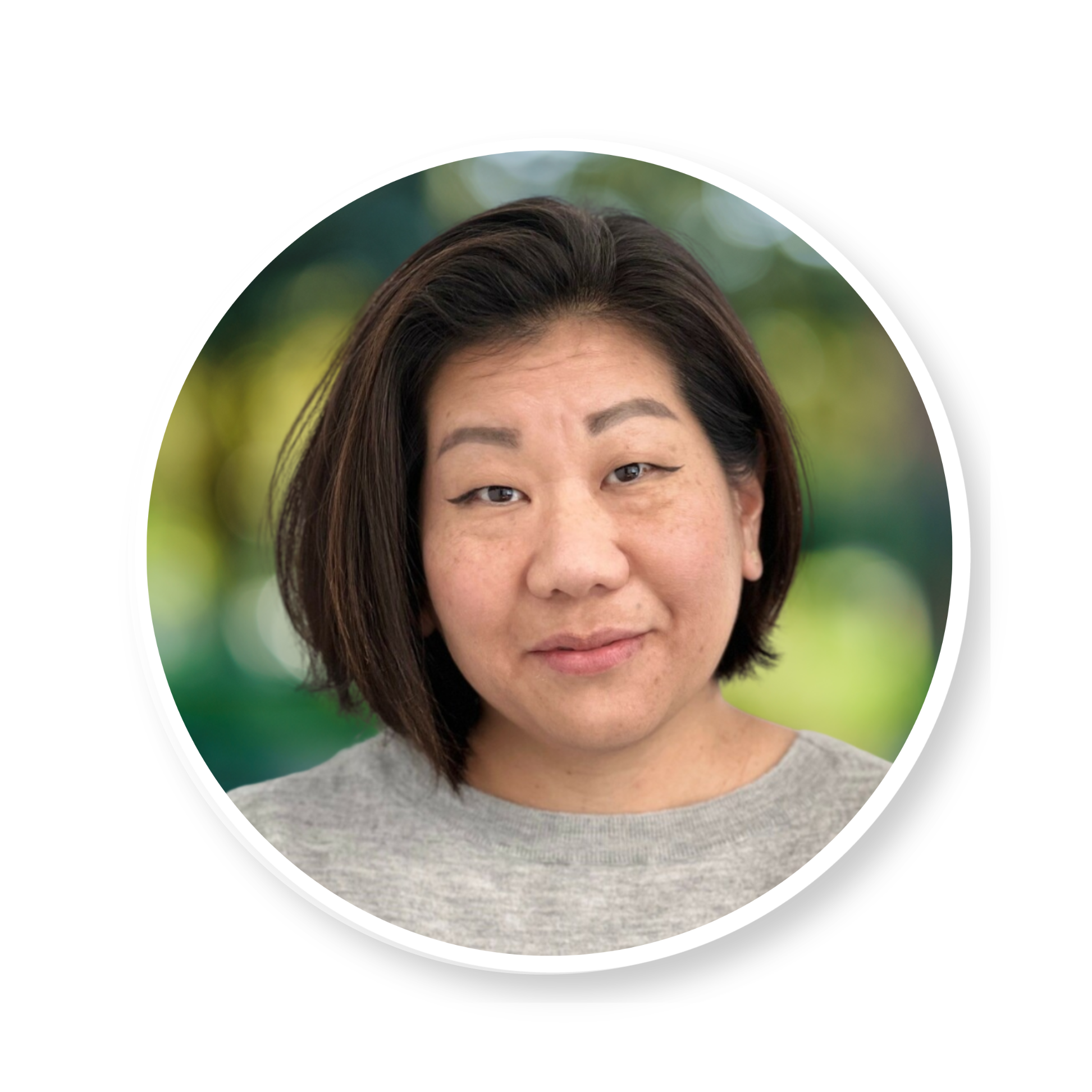 A woman with short brown hair